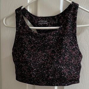 Wander Speckled Black and Pink Crop Top